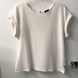 W5 Cream Ribbed Relaxed Short Sleeve T-Shirt